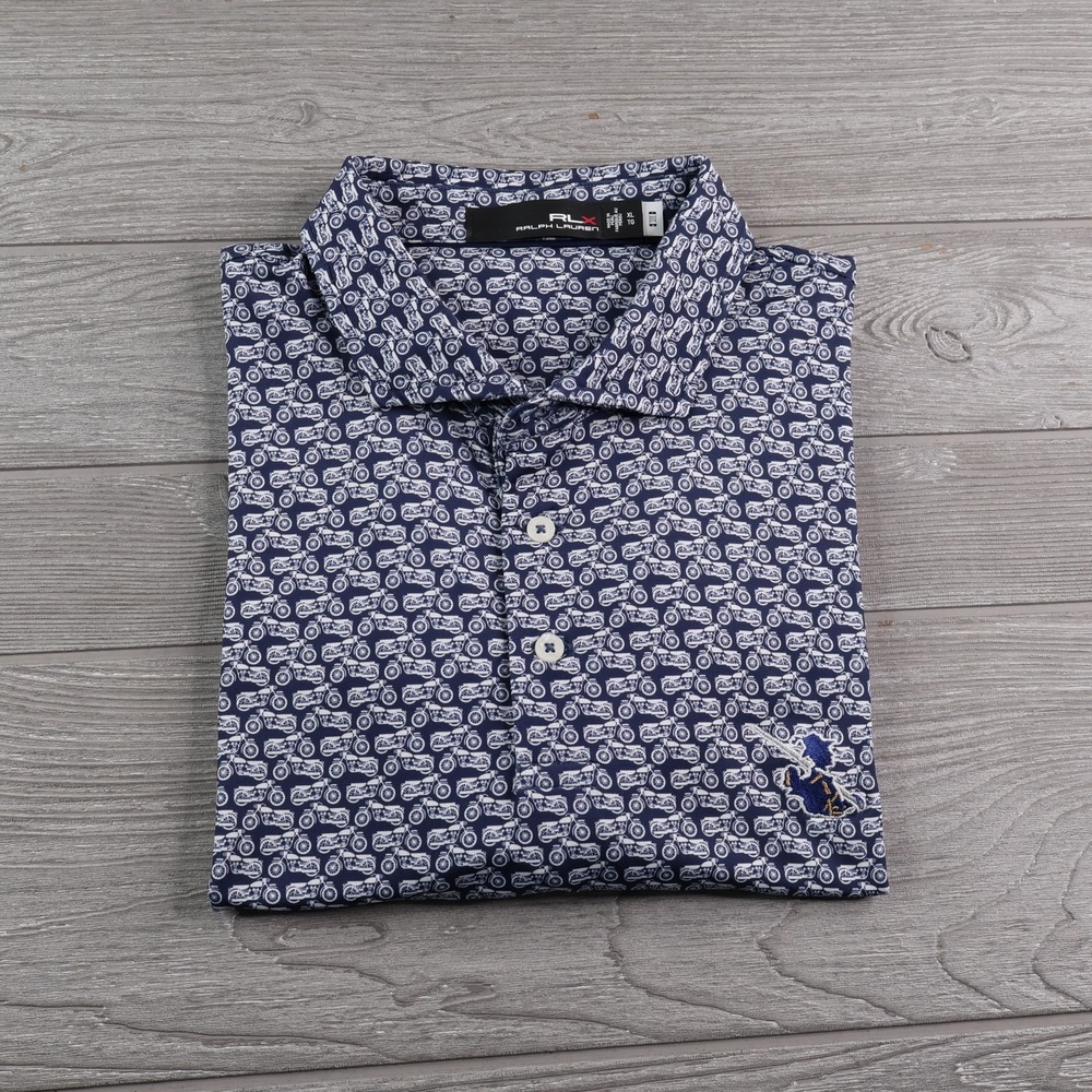 RLX Union League Liberty Hill Polo Golf Shirt Men's XL Motorcycle All Over Print
